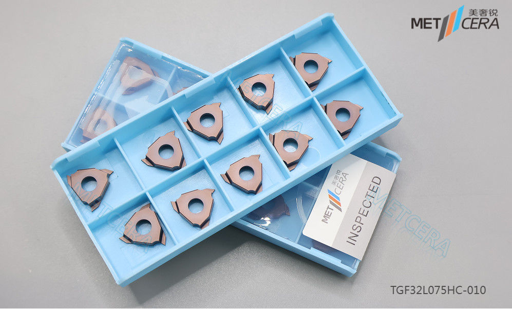HV4200 Dureté PVD revêtu de bronze PV8310 Insert à rainures CNC TGF32L075HC-010 Insert à rainures au carbure