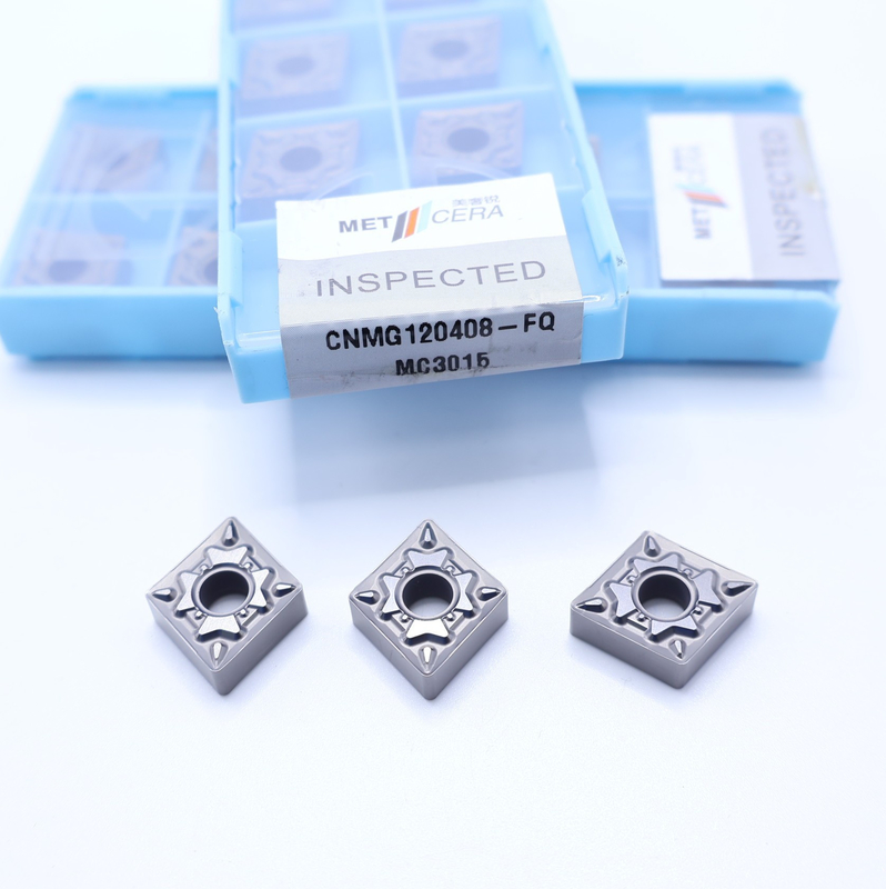 HRA92.5 Dureté CNMG120408-FQ Machine à tour CNC à tournage externe Insert de qualité MC3015 Insert de cermet non revêtu