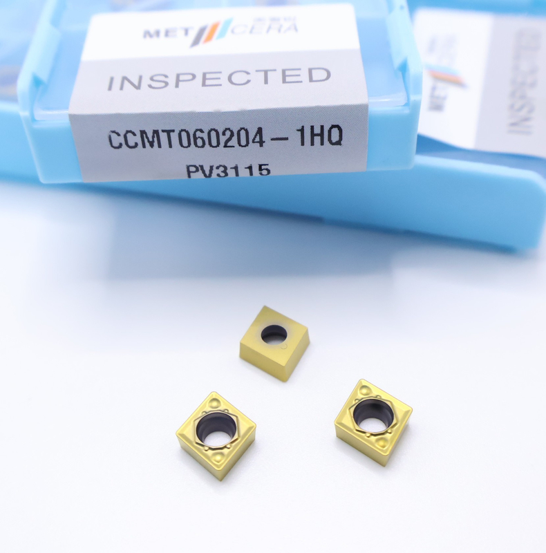 Haute dureté HRA92.5 Résistance à la fracture interne à la rotation Outil de coupe Cermet Insert CCMT060204-1HQ PV3115