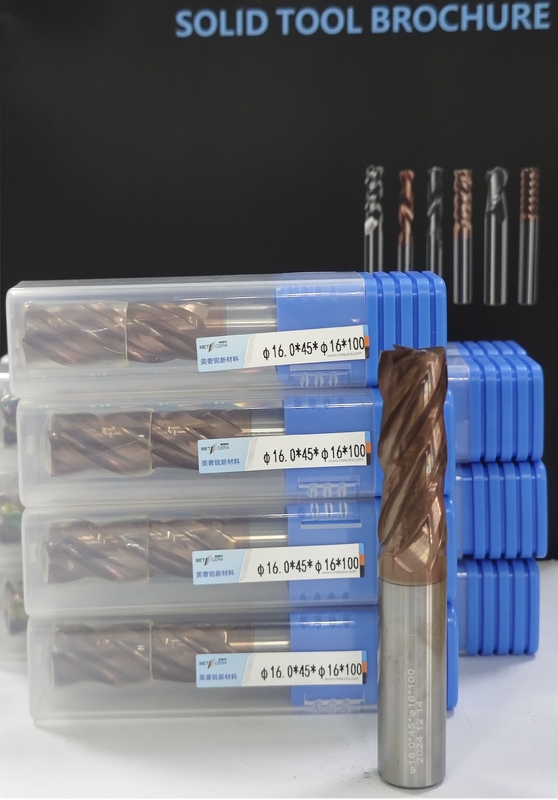 MPE4 φ16.0 x 45x φ16 x 100mm Coupeuse de fraisage au carbure solide 4 Flute Flat End Mill Coupeuse CNC