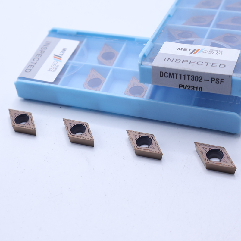 Insert de tournage de cermet indexable, insert de tournage interne revêtu de PVD, débroussailleuse de finition DCMT11T302, couleur bronze