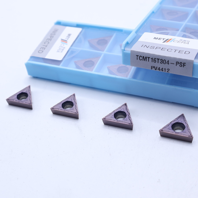 Lampe CNC TCMT16T304 Carbure de tungstène inserts TCMT 32.51 Pour 1/2 tourne-outil de tournage de tour, revêtu de PVD, finition déchiqueteur, couleur rouge violet
