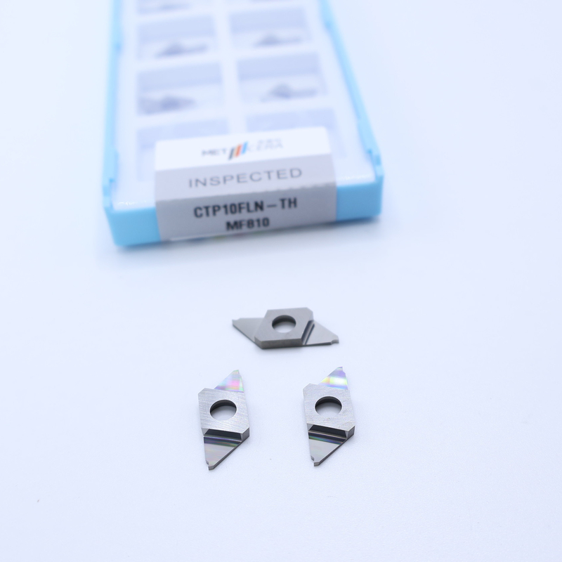 HRA91.8 Dureté Insert de carbure CNC non recouvert pour découpe CTP séparation des inserts indexables à gauche CTP10FLN-TH