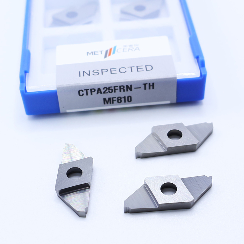 HRA91.8 Dureté coupure à l'aide de carbure CNC Insert pour CTPA non recouvert Separation des inserts indexables CTPA25FRN-TH Coupe droite
