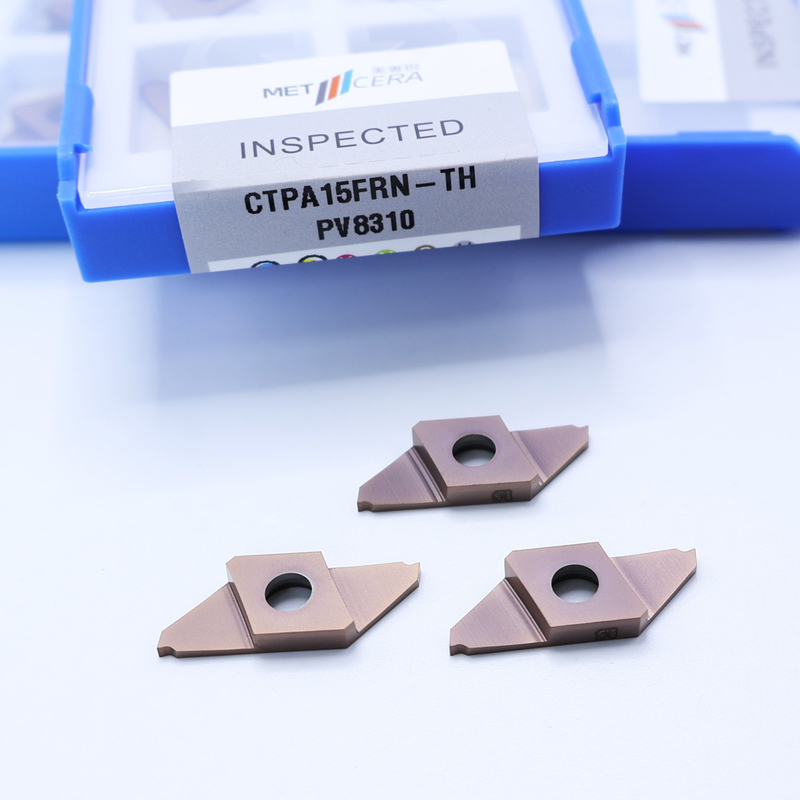 Dureté HV4200 Carbure revêtu en PVD séparation des inserts indexables pour l'usinage de l'acier et de l'acier inoxydable CTPA15FRN-TH