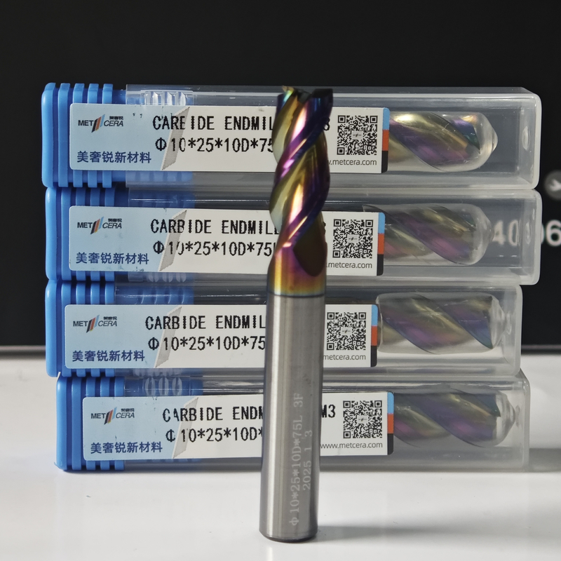 MAE PLUS Moulin à extrémité CNC haute performance 3 flûtes Moulin à extrémité pour l'usinage des métaux non ferreux, moulin de traitement de l'aluminium et du cuivre 10 mm, Φ10x25x10Dx75 mm