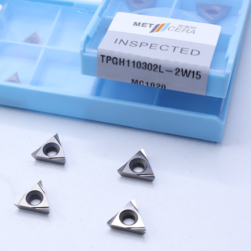 TiCN Cermet CNC tournage inserts TPGH1103 avec 2W15 finition tranchante briseur de puces Matériau métallique haute résistance à l'usure