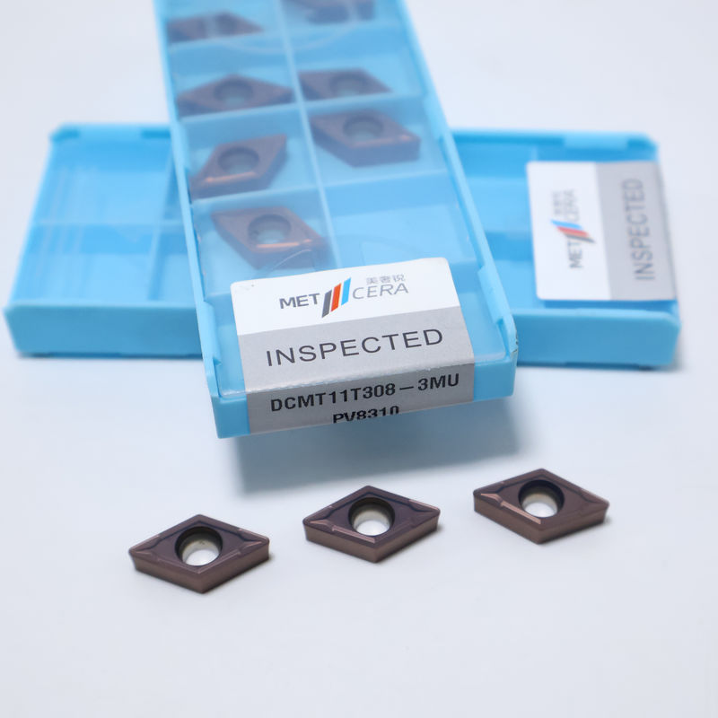 DCMT07 DCMT11T3 55° Inserts de tournage en carbure rhombiques pour acier, acier inoxydable, insert positif avec brise-copeaux 3MU
