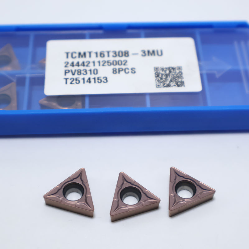 TCMT0902 TCMT1102 TCMT16T3 Inserts de tournage triangulaires en carbure 60° pour acier et acier inoxydable avec brise-copeaux 3MU